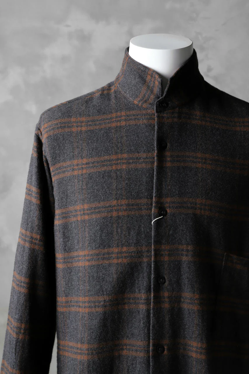 COLINA GARDENER CHECK SHIRT / SOFT FLANNEL (GREY x BROWN) - Image 6