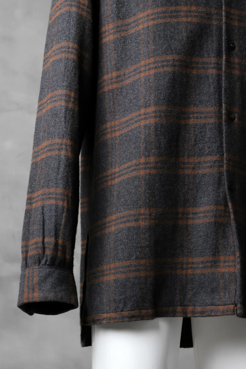 COLINA GARDENER CHECK SHIRT / SOFT FLANNEL (GREY x BROWN) - Image 8