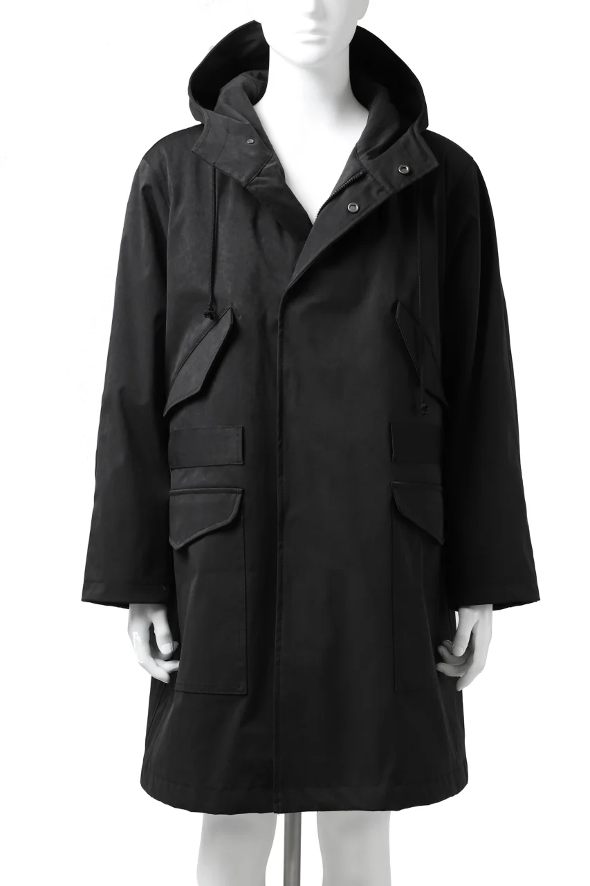 COLINA M-1947 HOOD PARKA COAT / HIGH DENSITY MILICLOTH & CLIMASHIELD® (BLACK) - Image 2