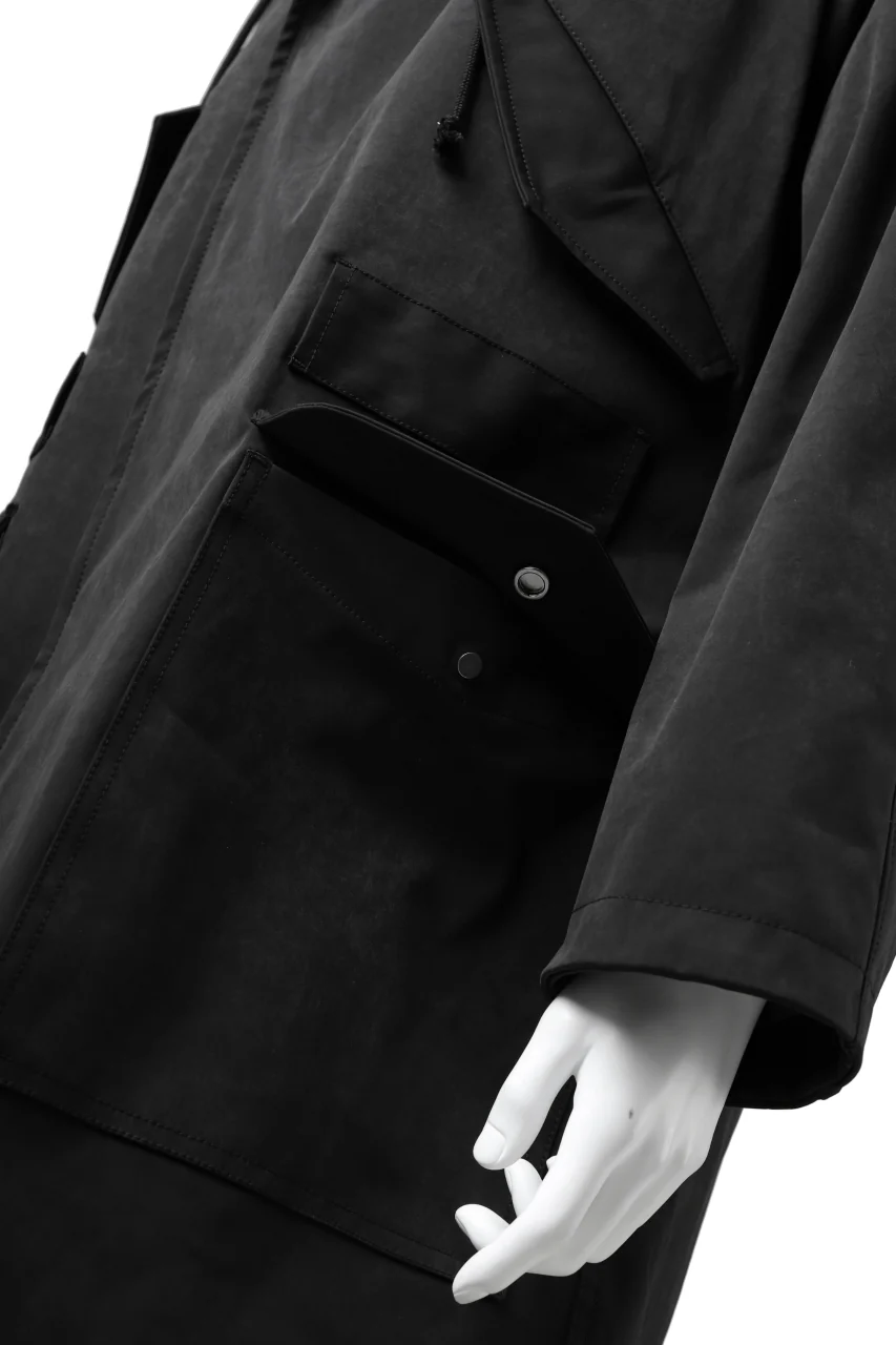 COLINA M-1947 HOOD PARKA COAT / HIGH DENSITY MILICLOTH & CLIMASHIELD® (BLACK) - Image 22