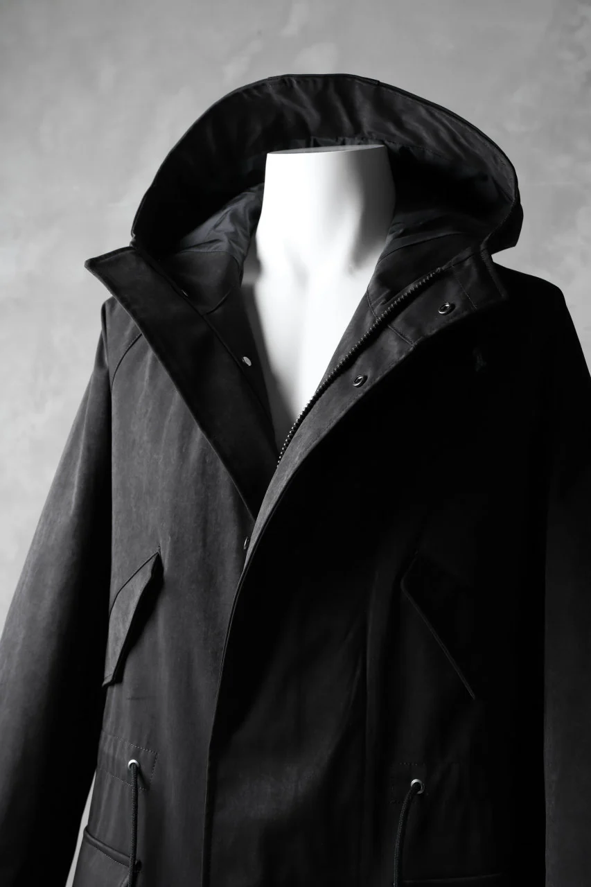 COLINA M-1948 HOOD PARKA COAT / HIGH DENSITY MILICLOTH (BLACK) - Image 17