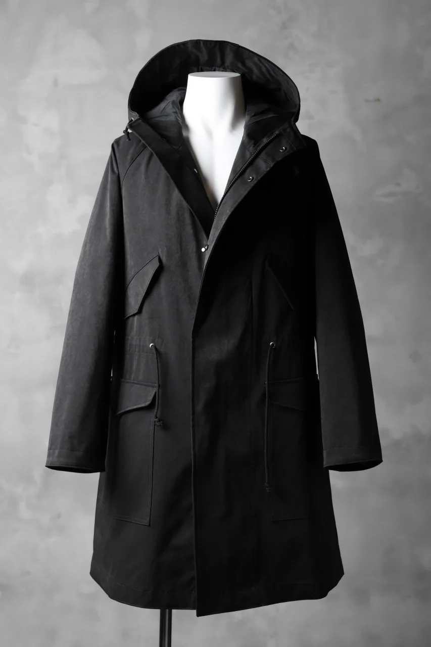 COLINA M-1948 HOOD PARKA COAT / HIGH DENSITY MILICLOTH (BLACK) - Image 3