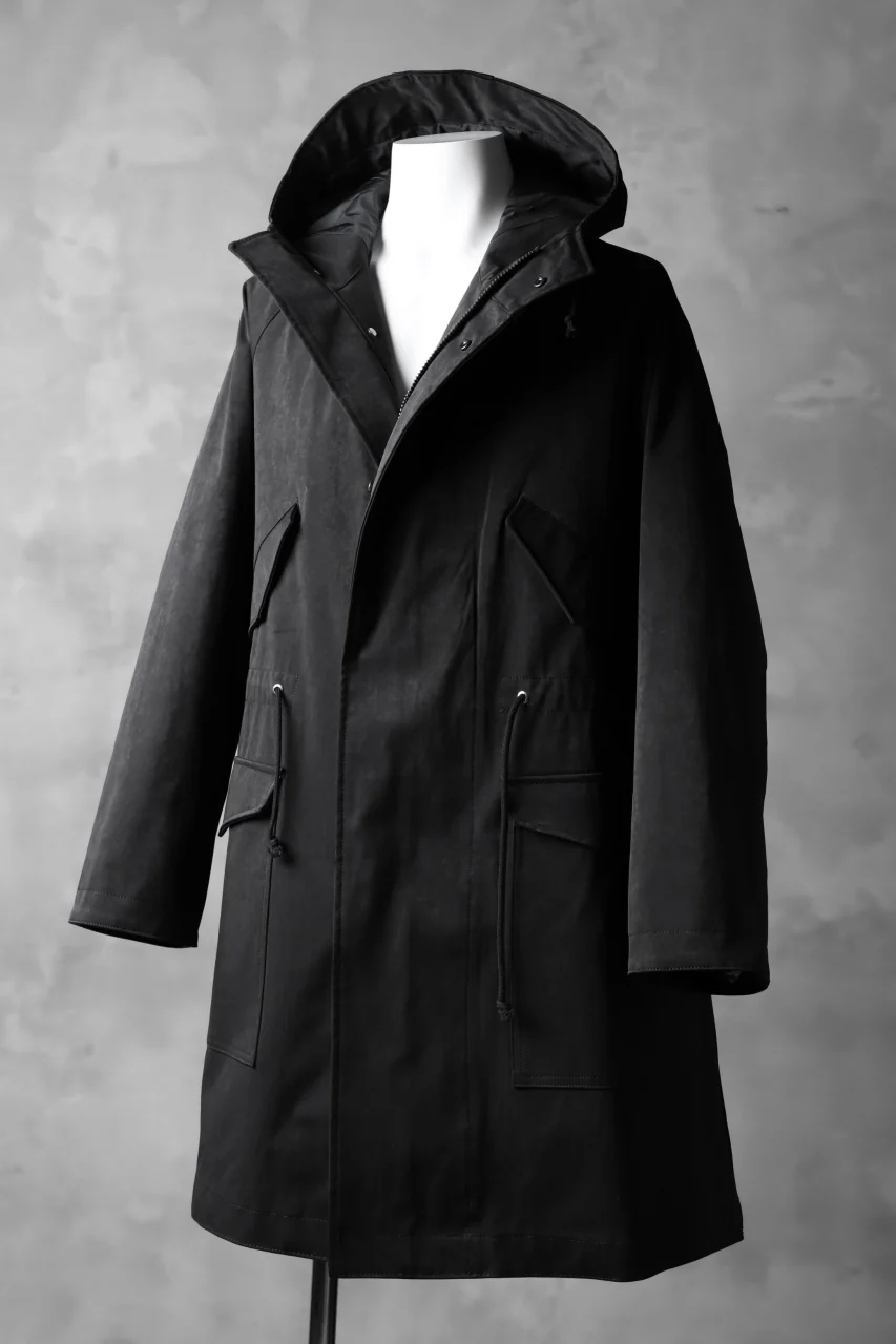 COLINA M-1948 HOOD PARKA COAT / HIGH DENSITY MILICLOTH (BLACK) - Image 4