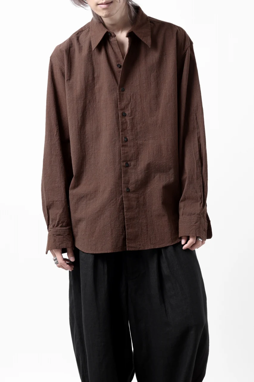 COLINA MINIMAL SHIRT / HANDSPUN COTTON RUSTIC CHAMBRAY (RED CLAY) - Image 14