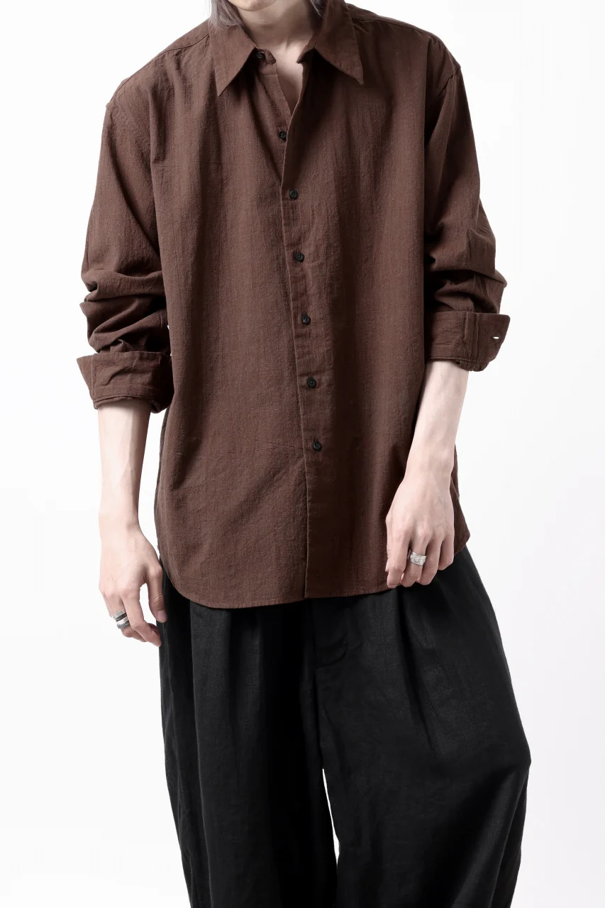 COLINA MINIMAL SHIRT / HANDSPUN COTTON RUSTIC CHAMBRAY (RED CLAY) - Image 3