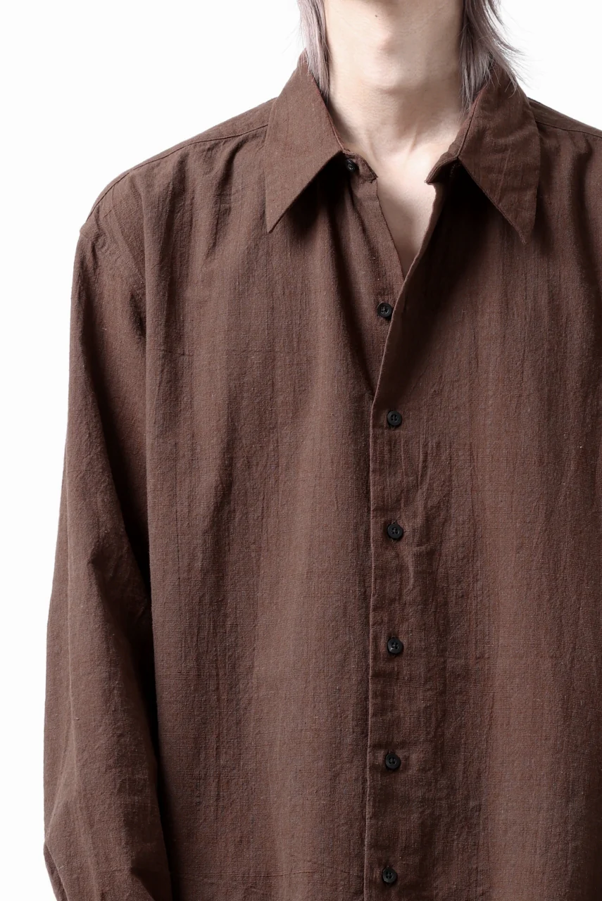COLINA MINIMAL SHIRT / HANDSPUN COTTON RUSTIC CHAMBRAY (RED CLAY) - Image 37