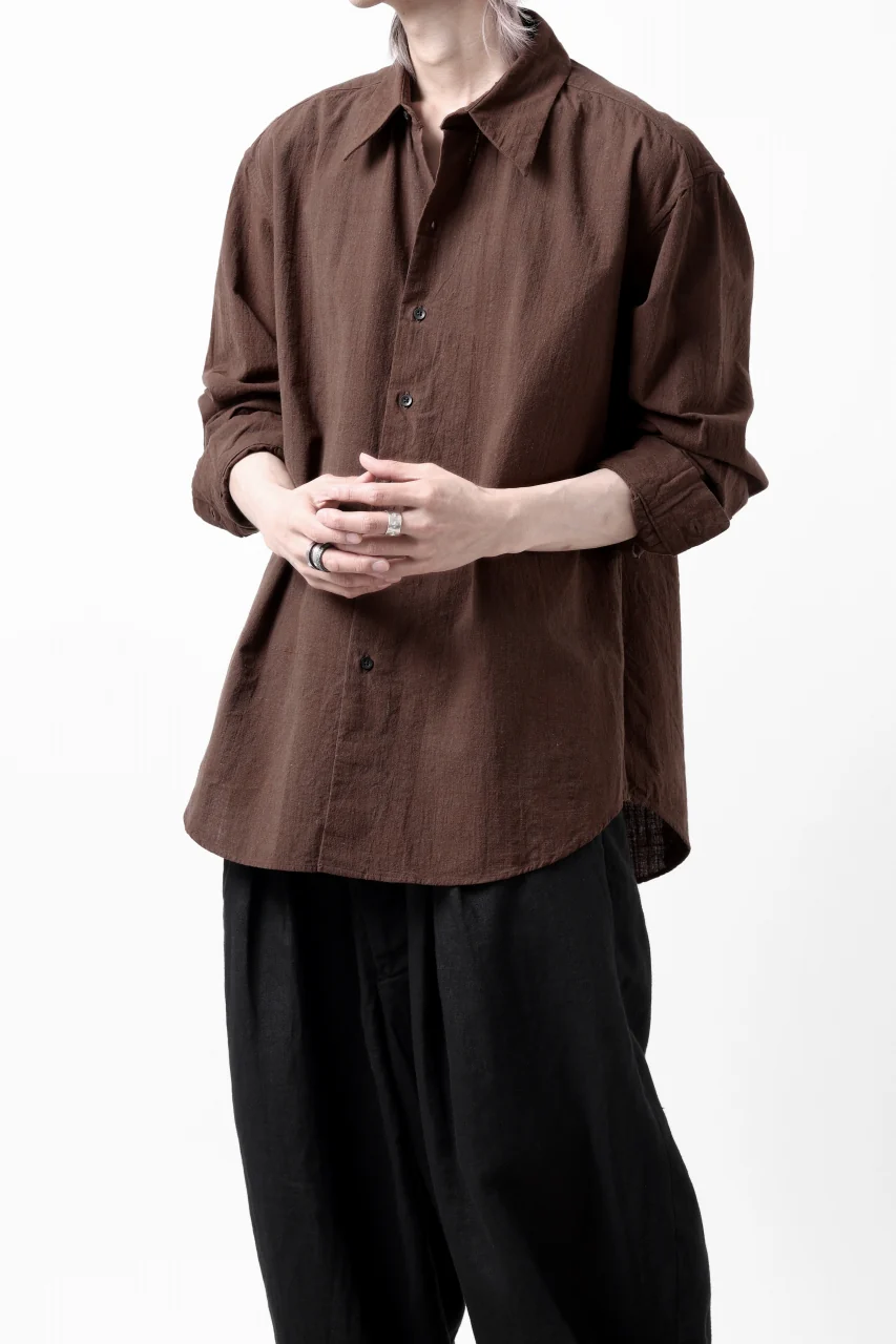COLINA MINIMAL SHIRT / HANDSPUN COTTON RUSTIC CHAMBRAY (RED CLAY) - Image 4