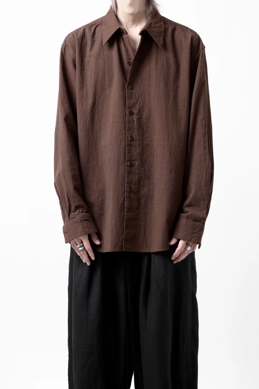 COLINA MINIMAL SHIRT / HANDSPUN COTTON RUSTIC CHAMBRAY (RED CLAY) - Image 9