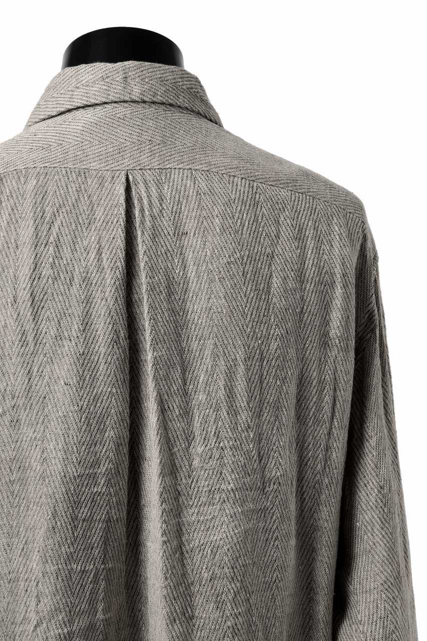 COLINA MINIMAL SHIRT / LINEN LOOSE HERRINGBONE (GREIGE) - Image 10