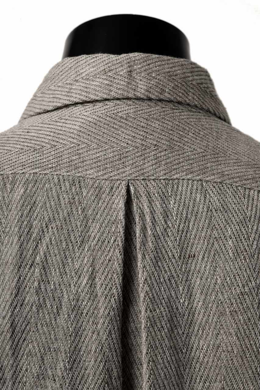 COLINA MINIMAL SHIRT / LINEN LOOSE HERRINGBONE (GREIGE) - Image 11