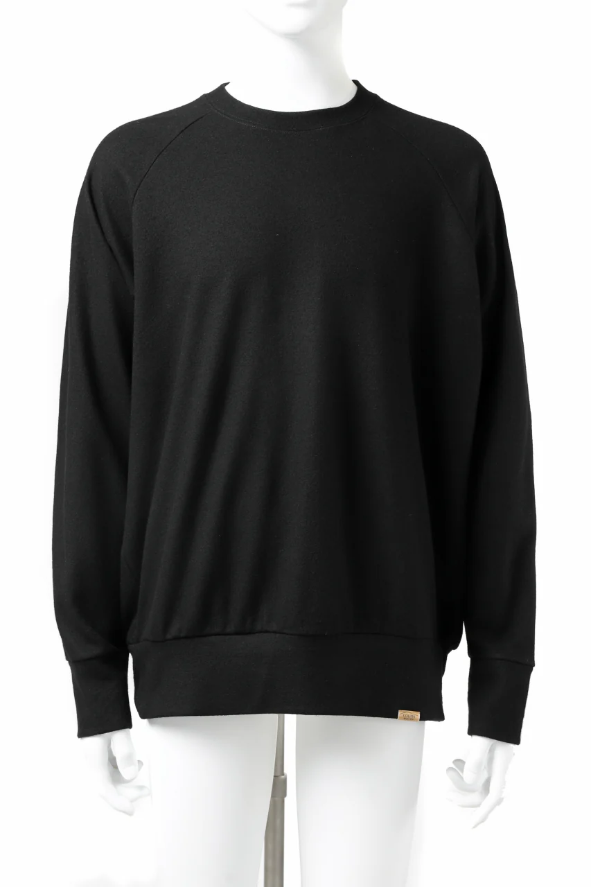 COLINA RAGLAN SWEAT PULLOVER / SUPER 140s WASHABLE WOOL (BLACK)