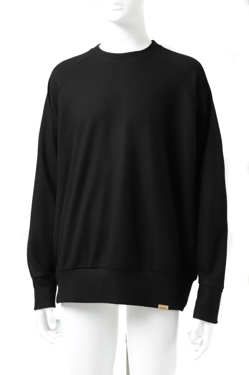 COLINA RAGLAN SWEAT PULLOVER / SUPER 140s WASHABLE WOOL (BLACK) - Image 2