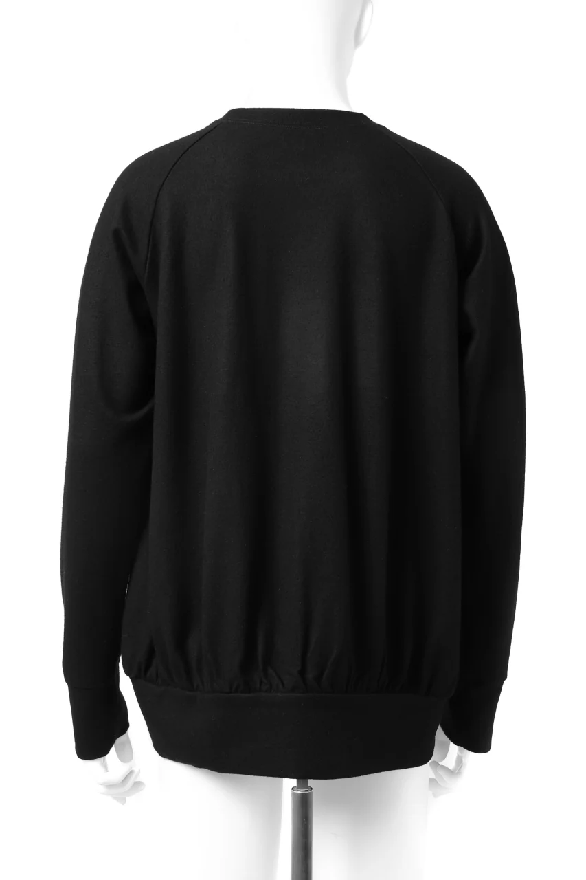 COLINA RAGLAN SWEAT PULLOVER / SUPER 140s WASHABLE WOOL (BLACK) - Image 4