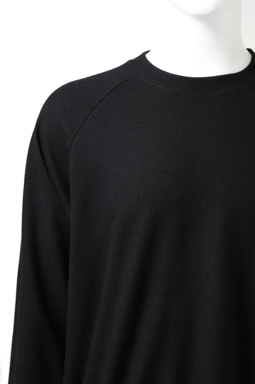 COLINA RAGLAN SWEAT PULLOVER / SUPER 140s WASHABLE WOOL (BLACK) - Image 5