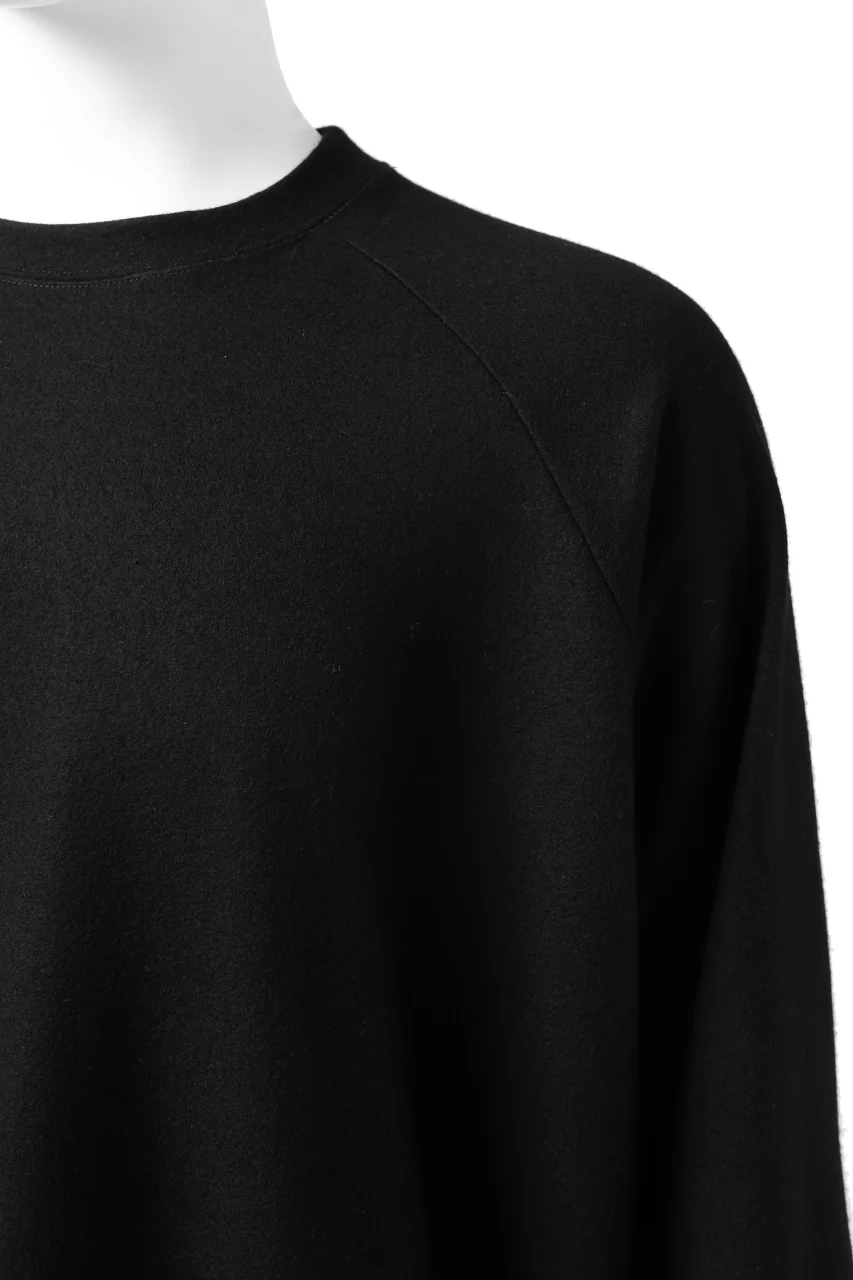 COLINA RAGLAN SWEAT PULLOVER / SUPER 140s WASHABLE WOOL (BLACK) - Image 8