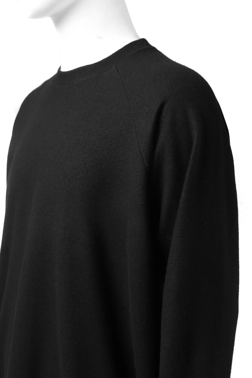 COLINA RAGLAN SWEAT PULLOVER / SUPER 140s WASHABLE WOOL (BLACK) - Image 9