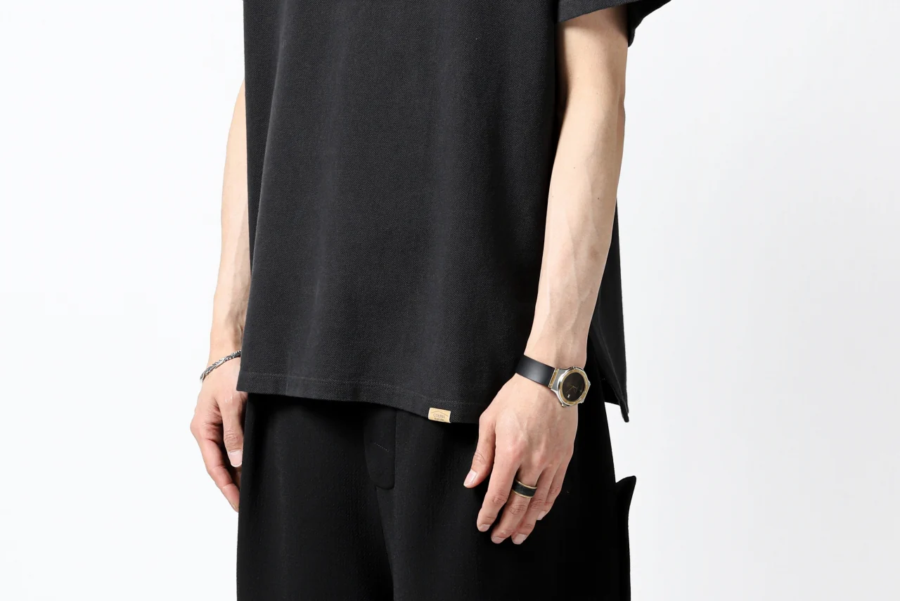 COLINA RELAX FIT T-SHIRT / PIQUE KNITTING JERSEY (ANTIQUE BLACK) - Image 16