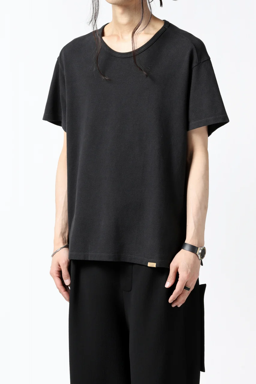 COLINA RELAX FIT T-SHIRT / PIQUE KNITTING JERSEY (ANTIQUE BLACK) - Image 3