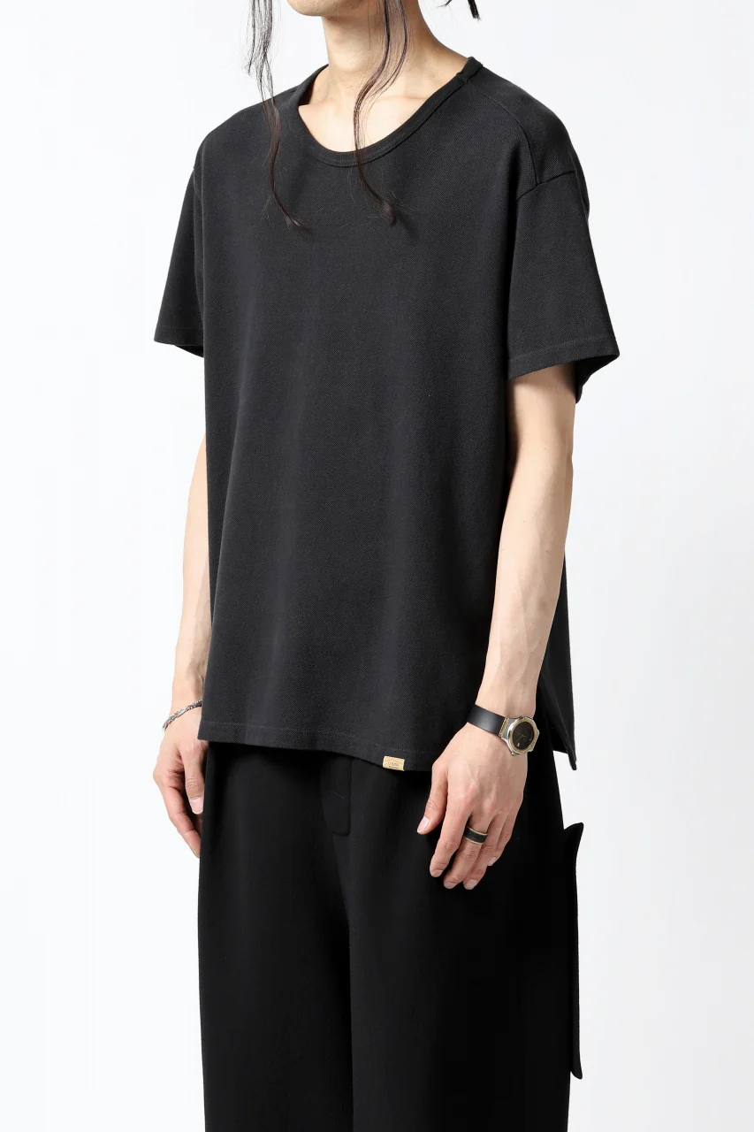 COLINA RELAX FIT T-SHIRT / PIQUE KNITTING JERSEY (ANTIQUE BLACK) - Image 4