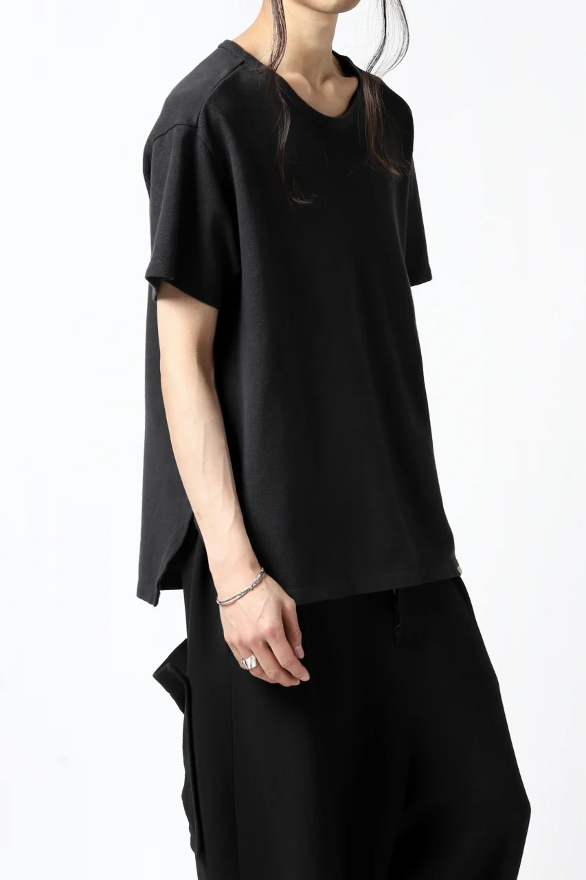 COLINA RELAX FIT T-SHIRT / PIQUE KNITTING JERSEY (ANTIQUE BLACK) - Image 5