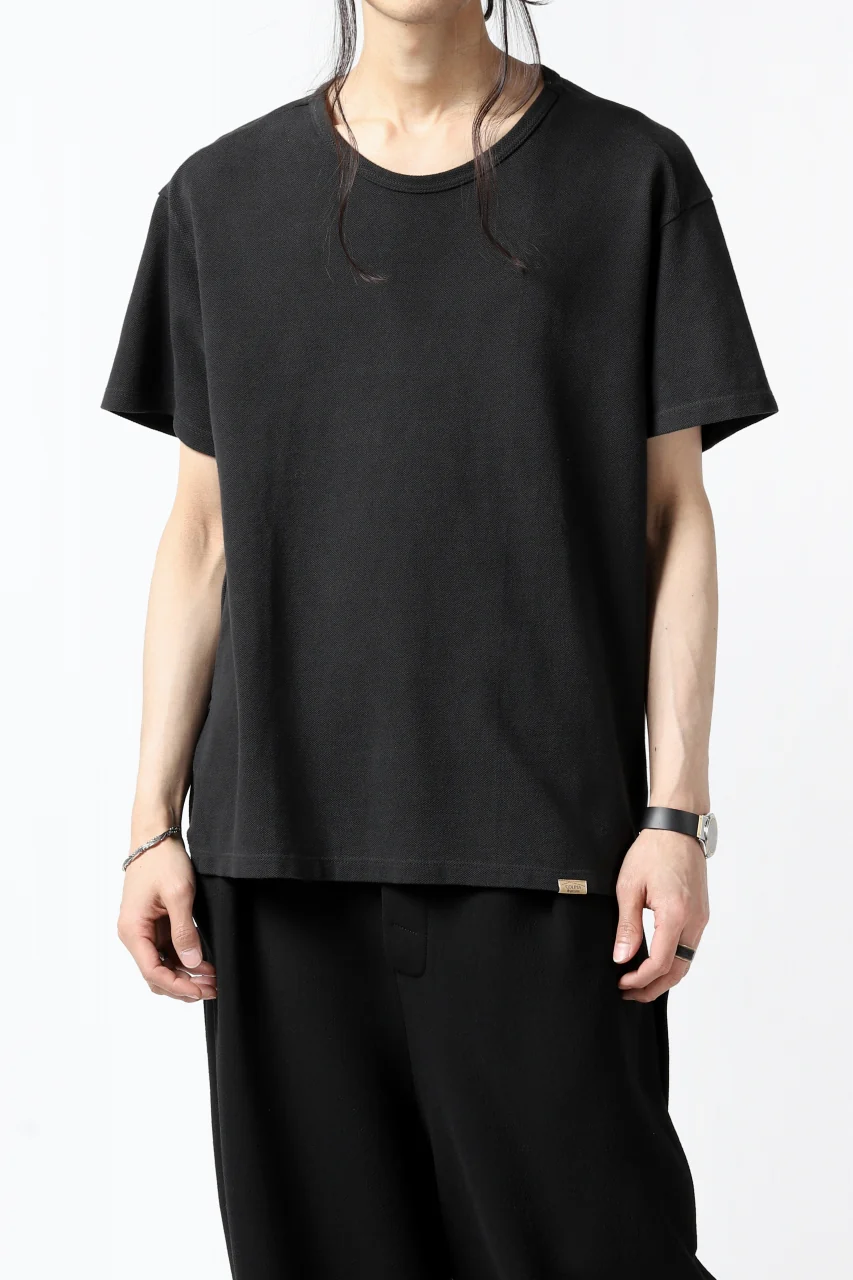 COLINA RELAX FIT T-SHIRT / PIQUE KNITTING JERSEY (ANTIQUE BLACK) - Image 6