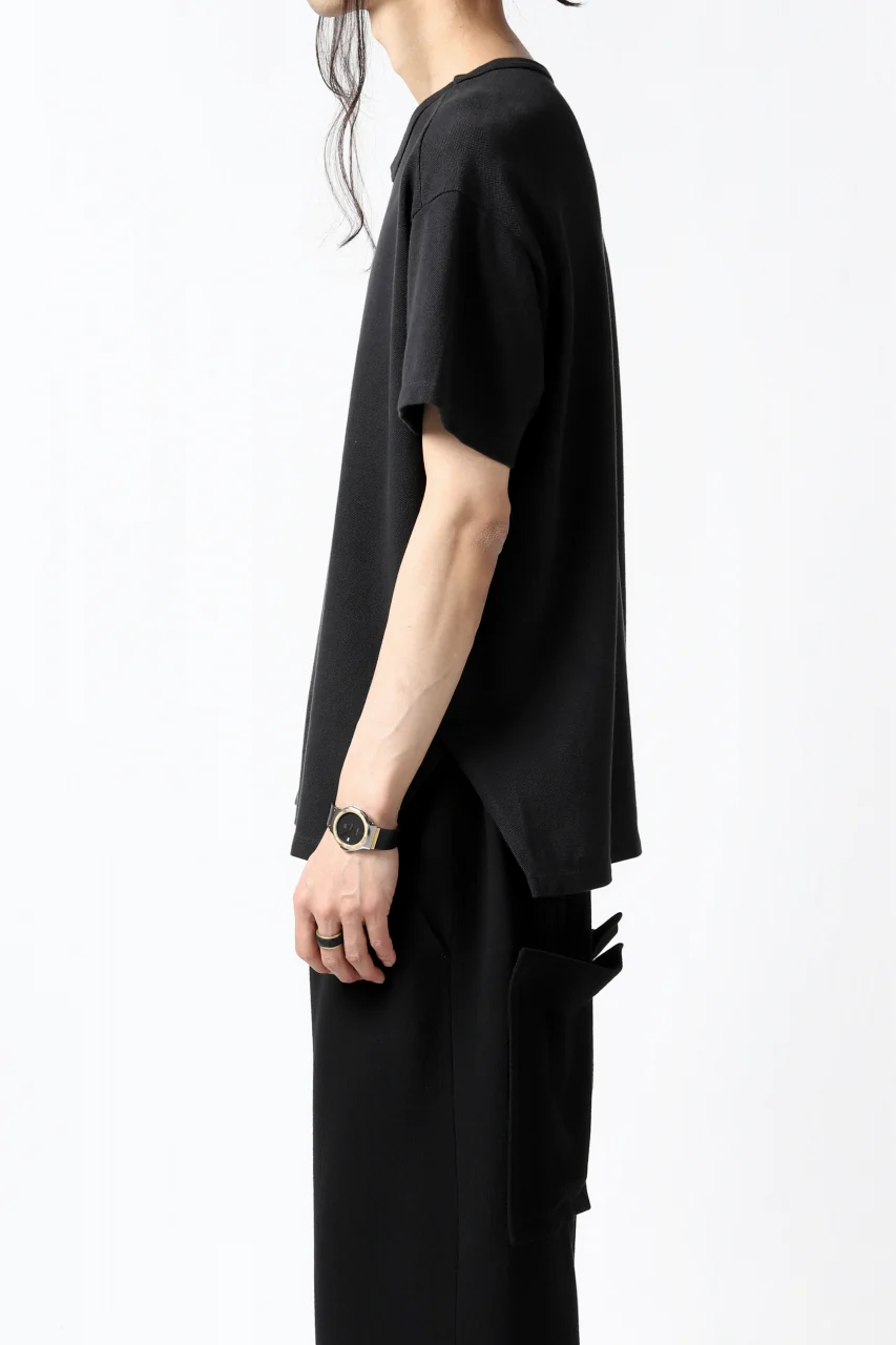 COLINA RELAX FIT T-SHIRT / PIQUE KNITTING JERSEY (ANTIQUE BLACK) - Image 7