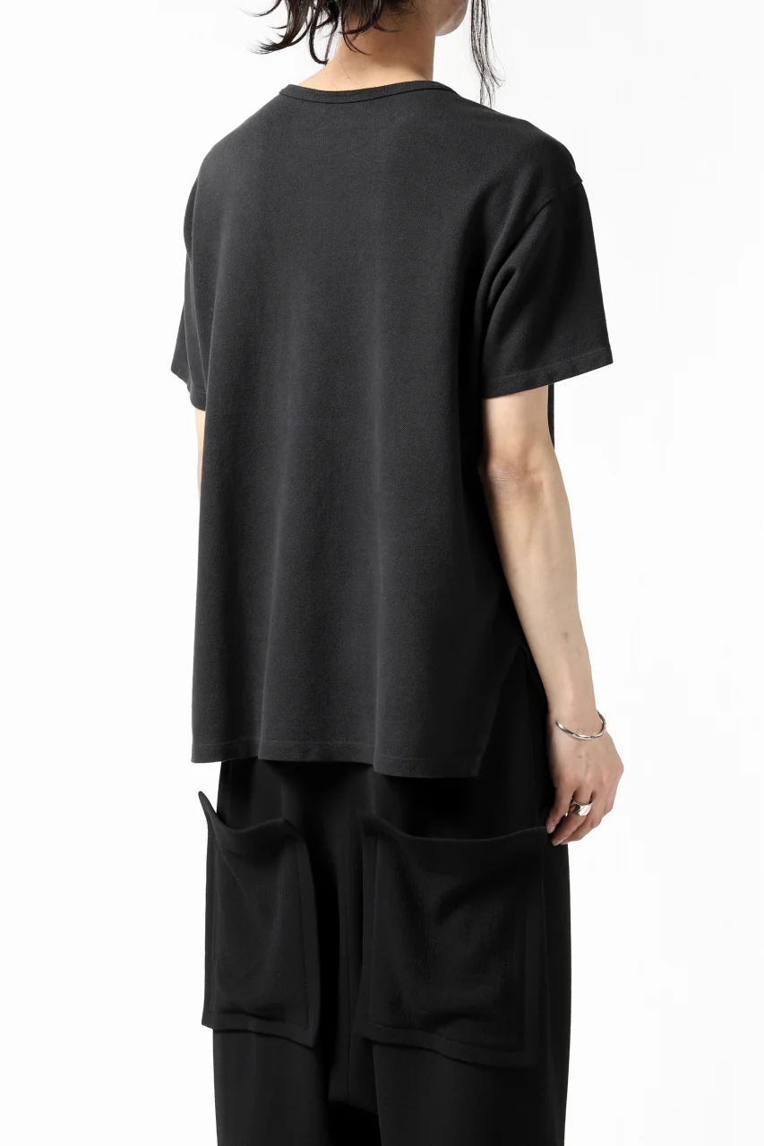 COLINA RELAX FIT T-SHIRT / PIQUE KNITTING JERSEY (ANTIQUE BLACK) - Image 9