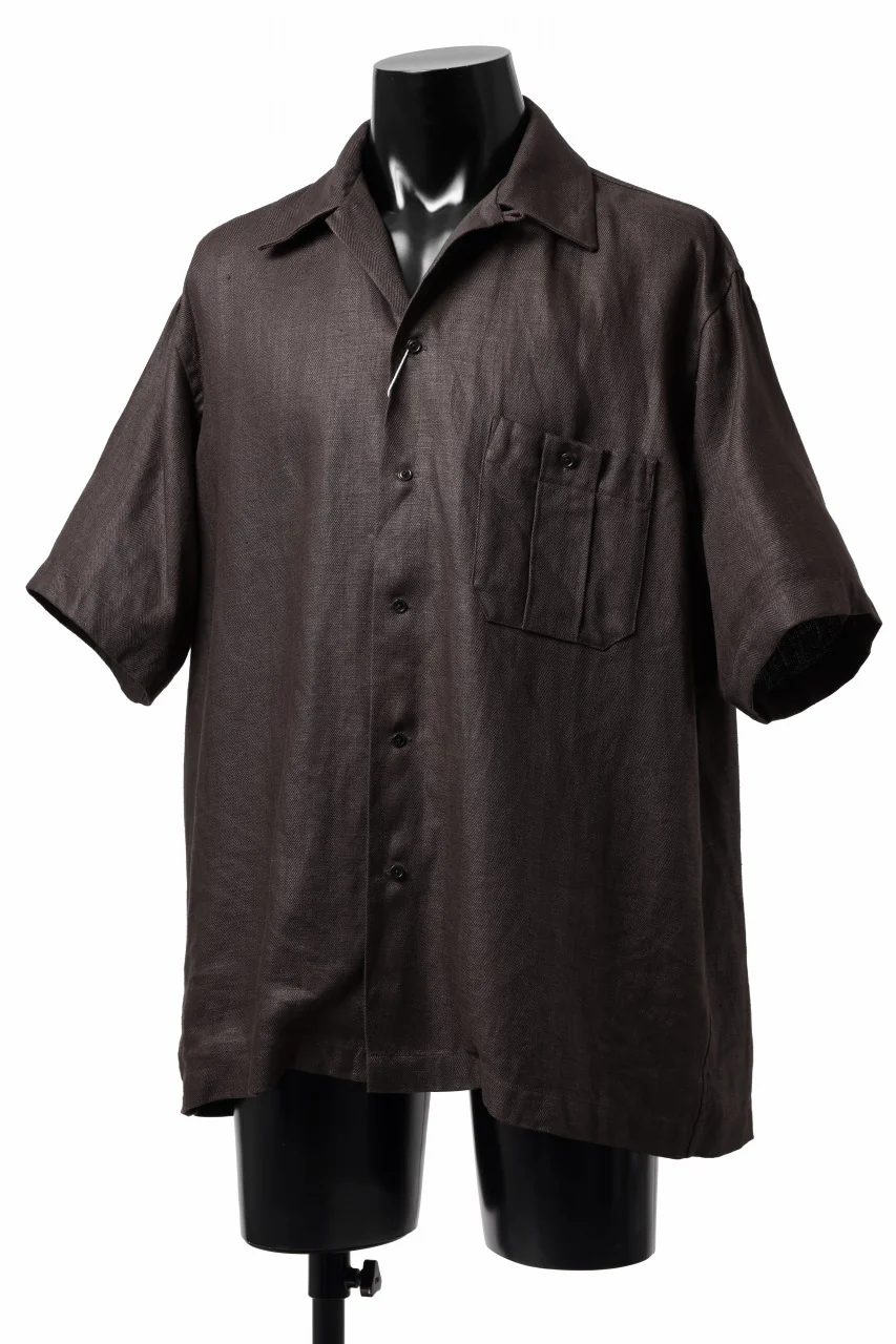 COLINA SAFARI SHIRT / SAFILIN LINEN HERRINGBONE (BROWN) - Image 13