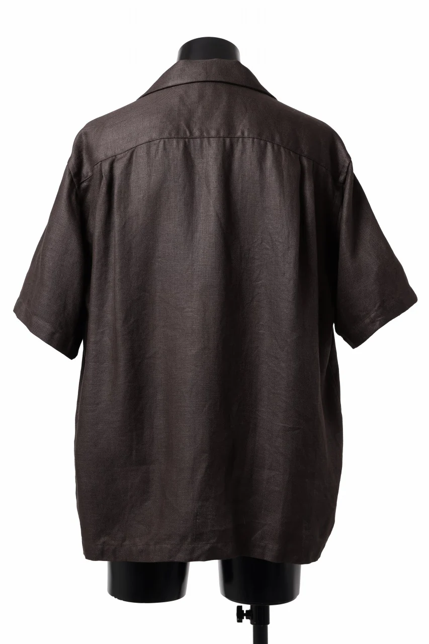 COLINA SAFARI SHIRT / SAFILIN LINEN HERRINGBONE (BROWN) - Image 15