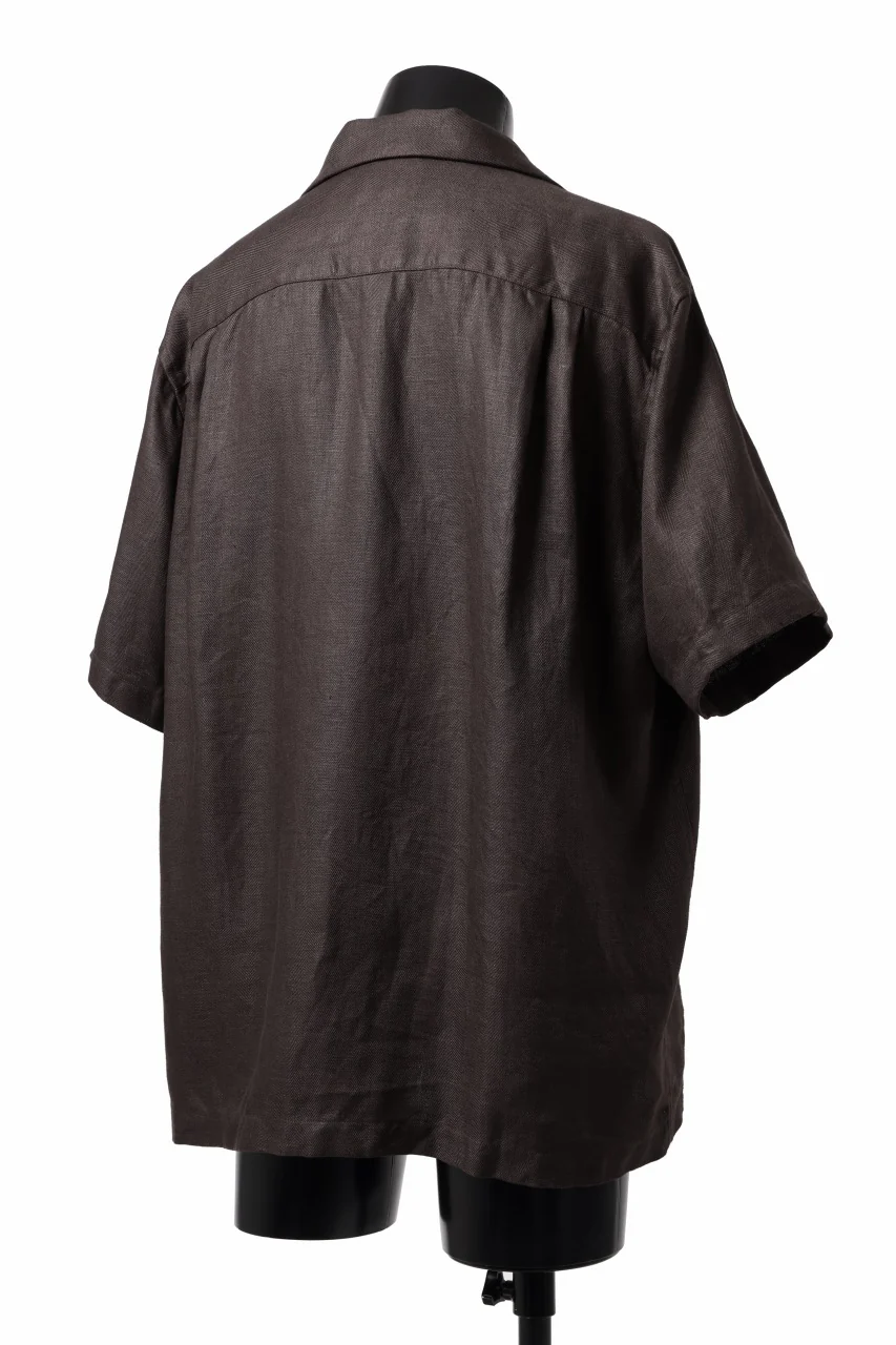 COLINA SAFARI SHIRT / SAFILIN LINEN HERRINGBONE (BROWN) - Image 16