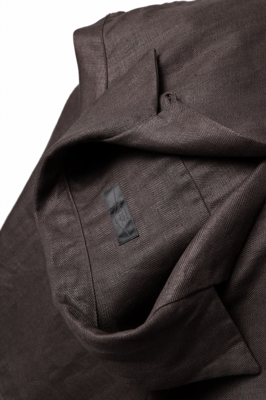COLINA SAFARI SHIRT / SAFILIN LINEN HERRINGBONE (BROWN) - Image 24