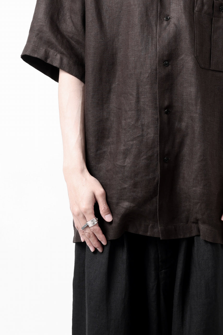 COLINA SAFARI SHIRT / SAFILIN LINEN HERRINGBONE (BROWN) - Image 27