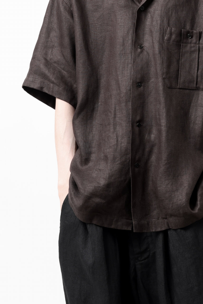 COLINA SAFARI SHIRT / SAFILIN LINEN HERRINGBONE (BROWN) - Image 28