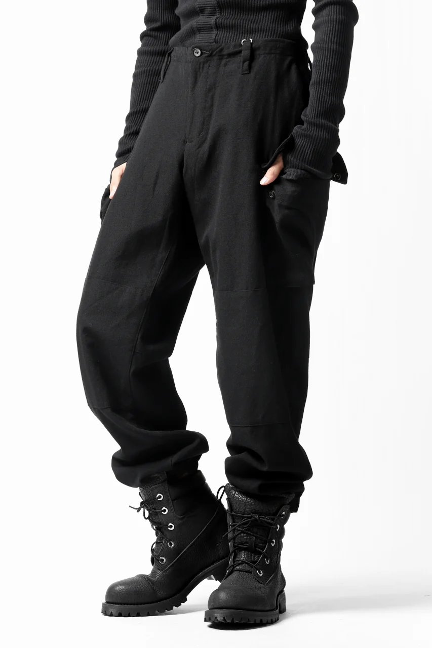 COLINA TACTICAL PANTS / WASHABLE WOOL GABARDINE (BLACK) - Image 3