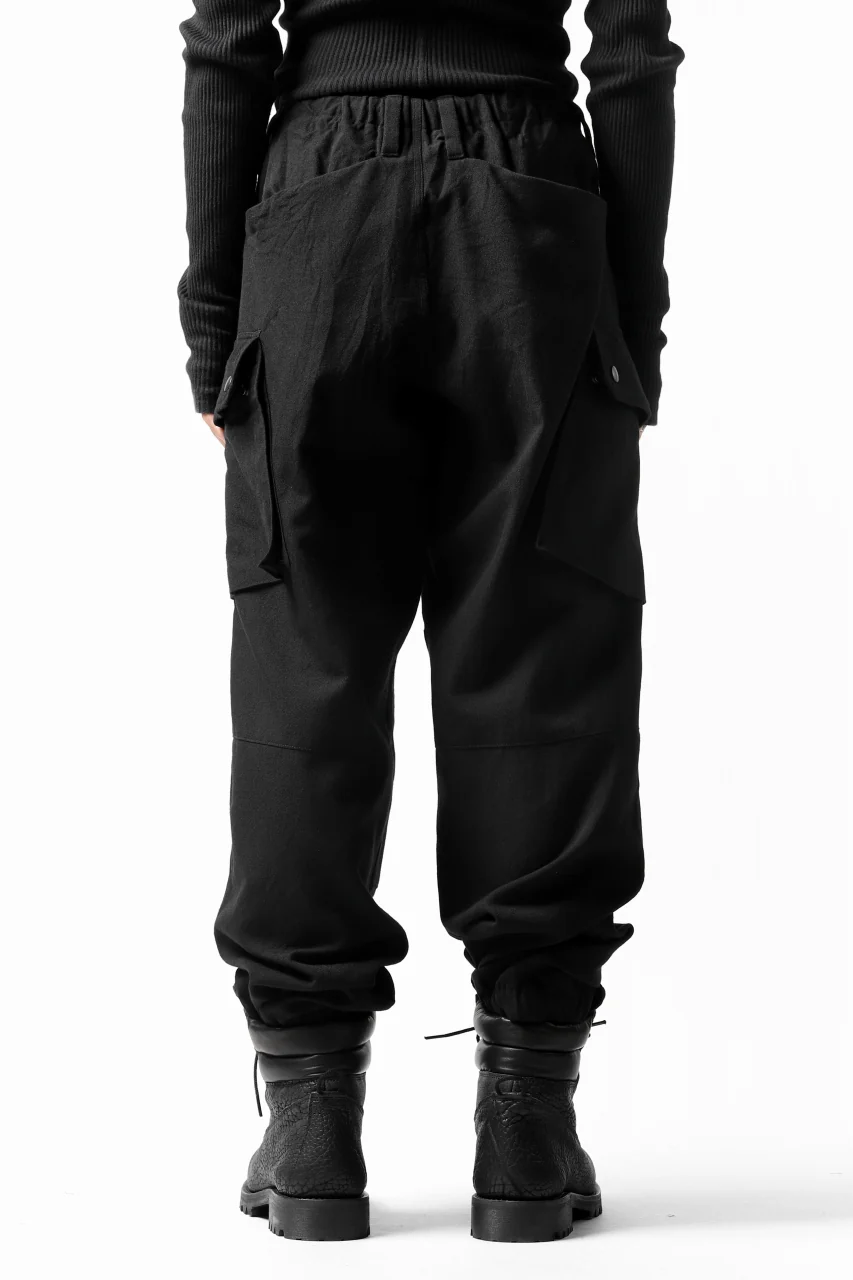 COLINA TACTICAL PANTS / WASHABLE WOOL GABARDINE (BLACK) - Image 6