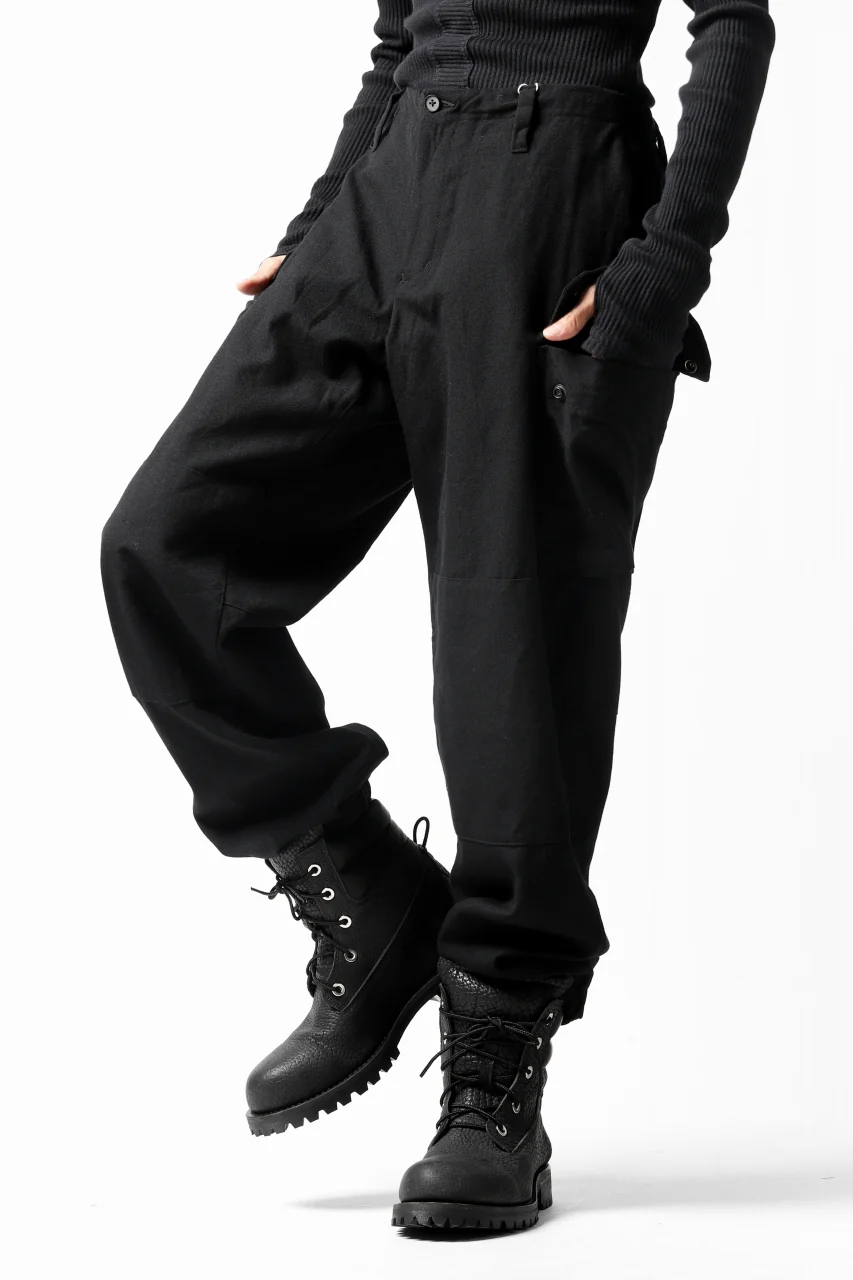 COLINA TACTICAL PANTS / WASHABLE WOOL GABARDINE (BLACK) - Image 7