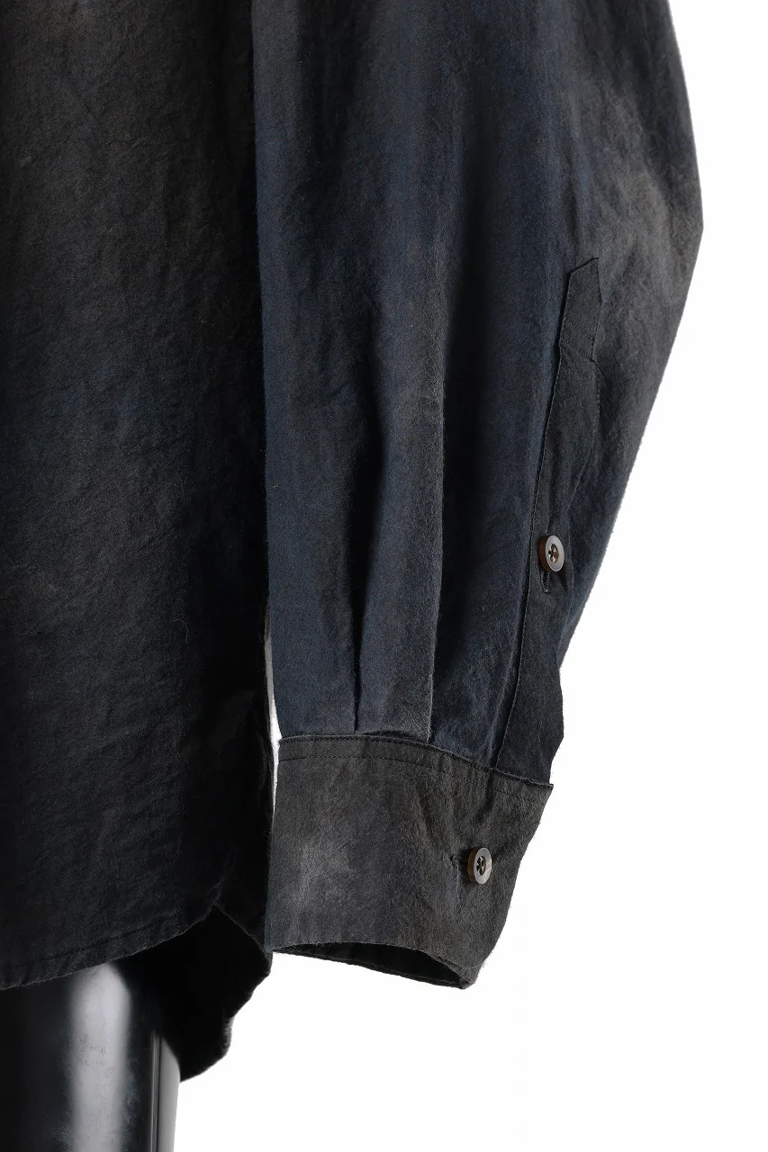 COLINA THE SHIRT / DARK DYED POPLIN (BLACK MIST) - Image 12