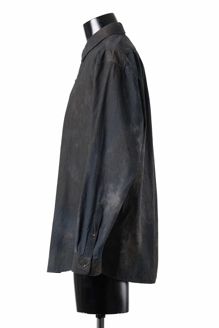 COLINA THE SHIRT / DARK DYED POPLIN (BLACK MIST) - Image 3