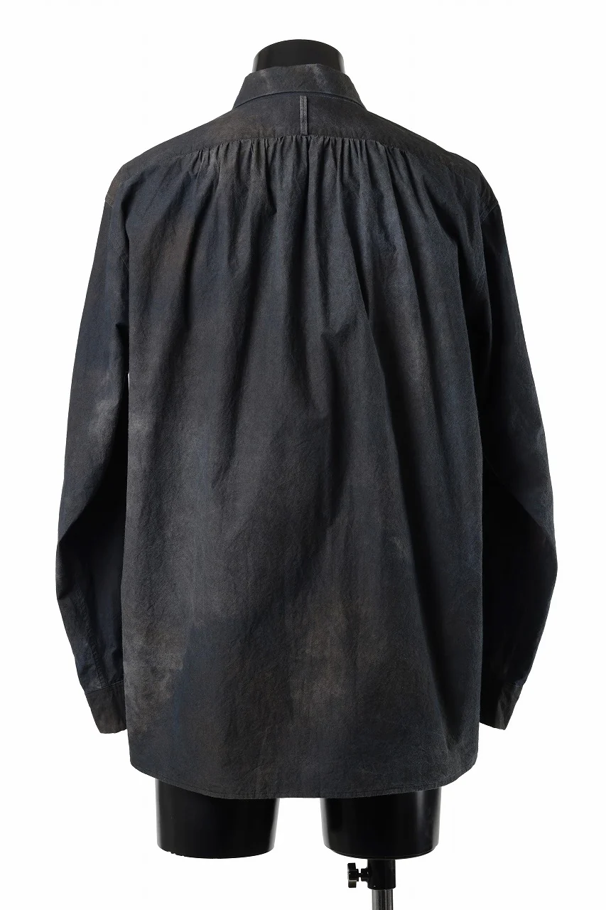 COLINA THE SHIRT / DARK DYED POPLIN (BLACK MIST) - Image 4