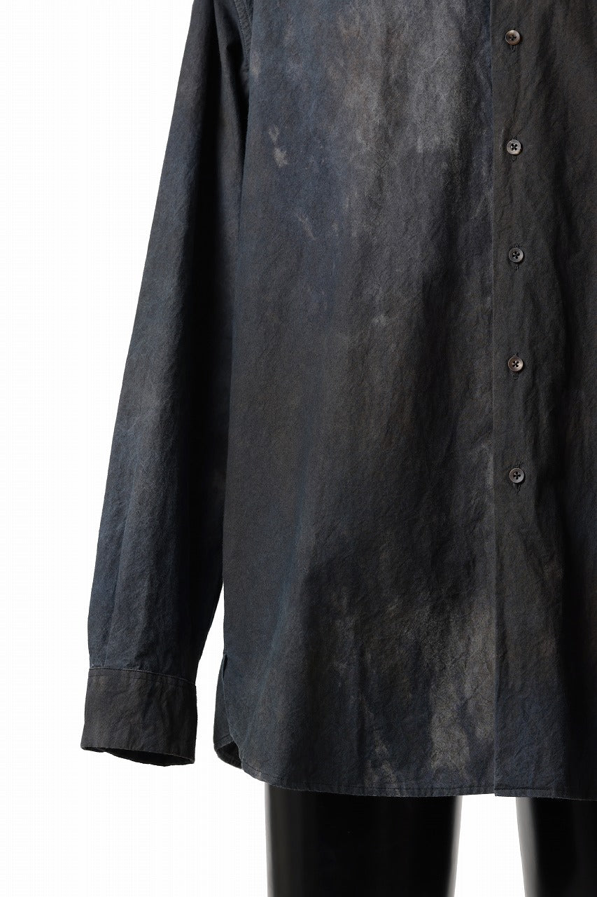 COLINA THE SHIRT / DARK DYED POPLIN (BLACK MIST) - Image 7