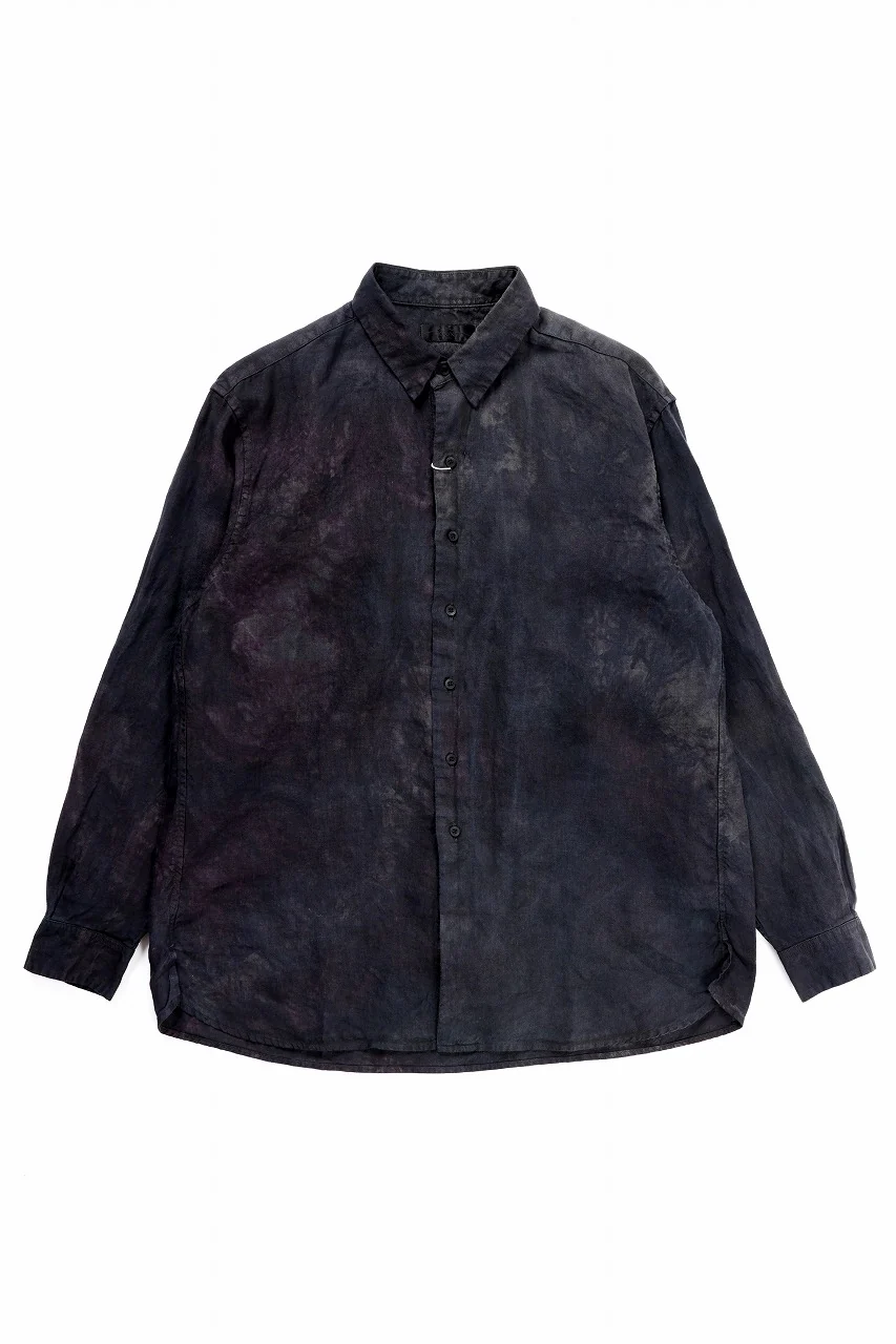 COLINA THE SHIRTS / NATURAL DYED LINEN POPLIN (暗黒染)