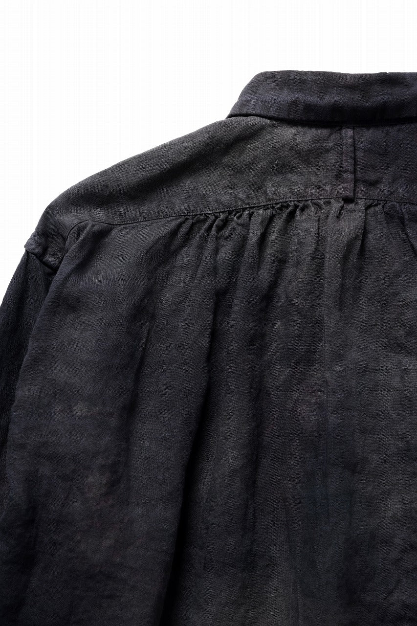 COLINA THE SHIRTS / NATURAL DYED LINEN POPLIN (暗黒染) - Image 10