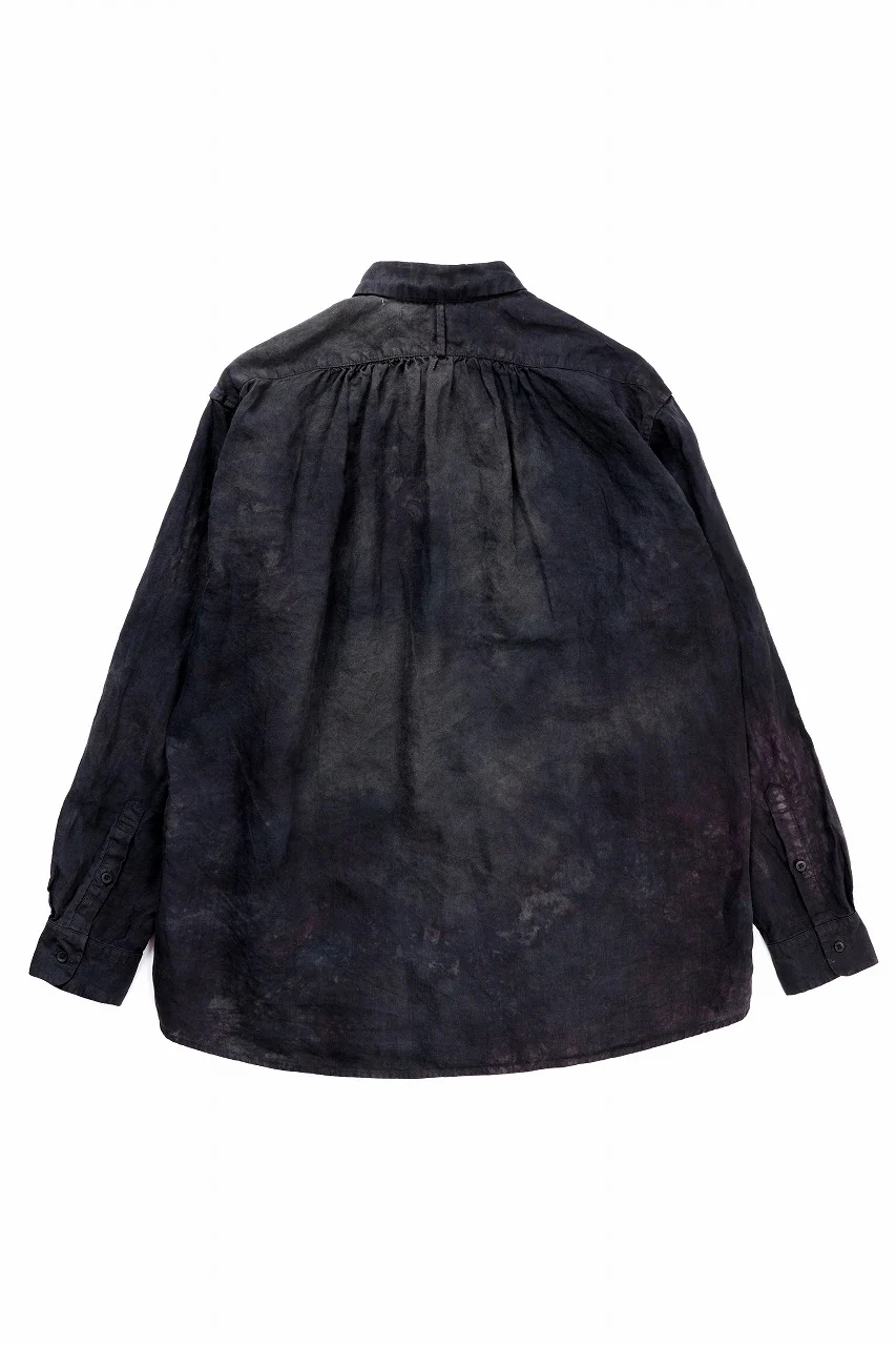 COLINA THE SHIRTS / NATURAL DYED LINEN POPLIN (暗黒染) - Image 2