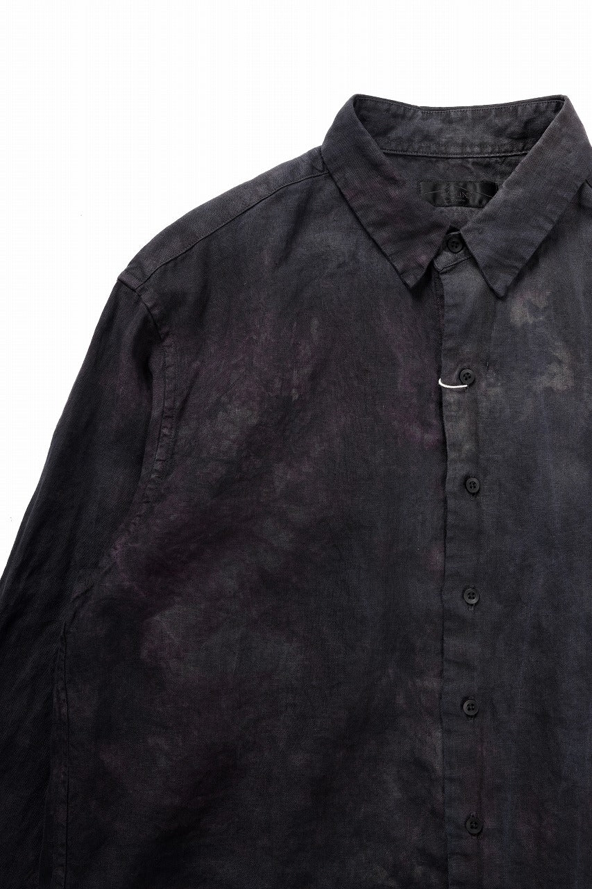 COLINA THE SHIRTS / NATURAL DYED LINEN POPLIN (暗黒染) - Image 5