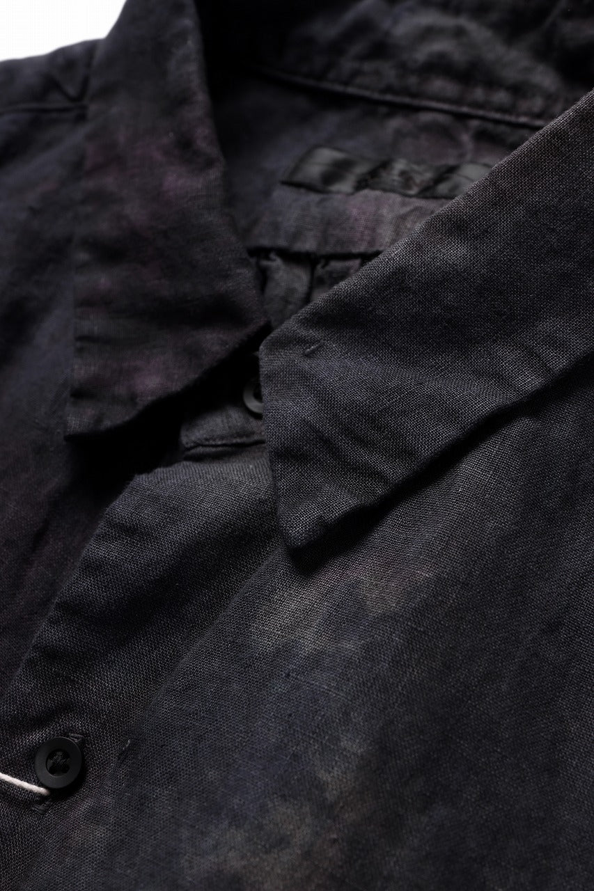 COLINA THE SHIRTS / NATURAL DYED LINEN POPLIN (暗黒染) - Image 6