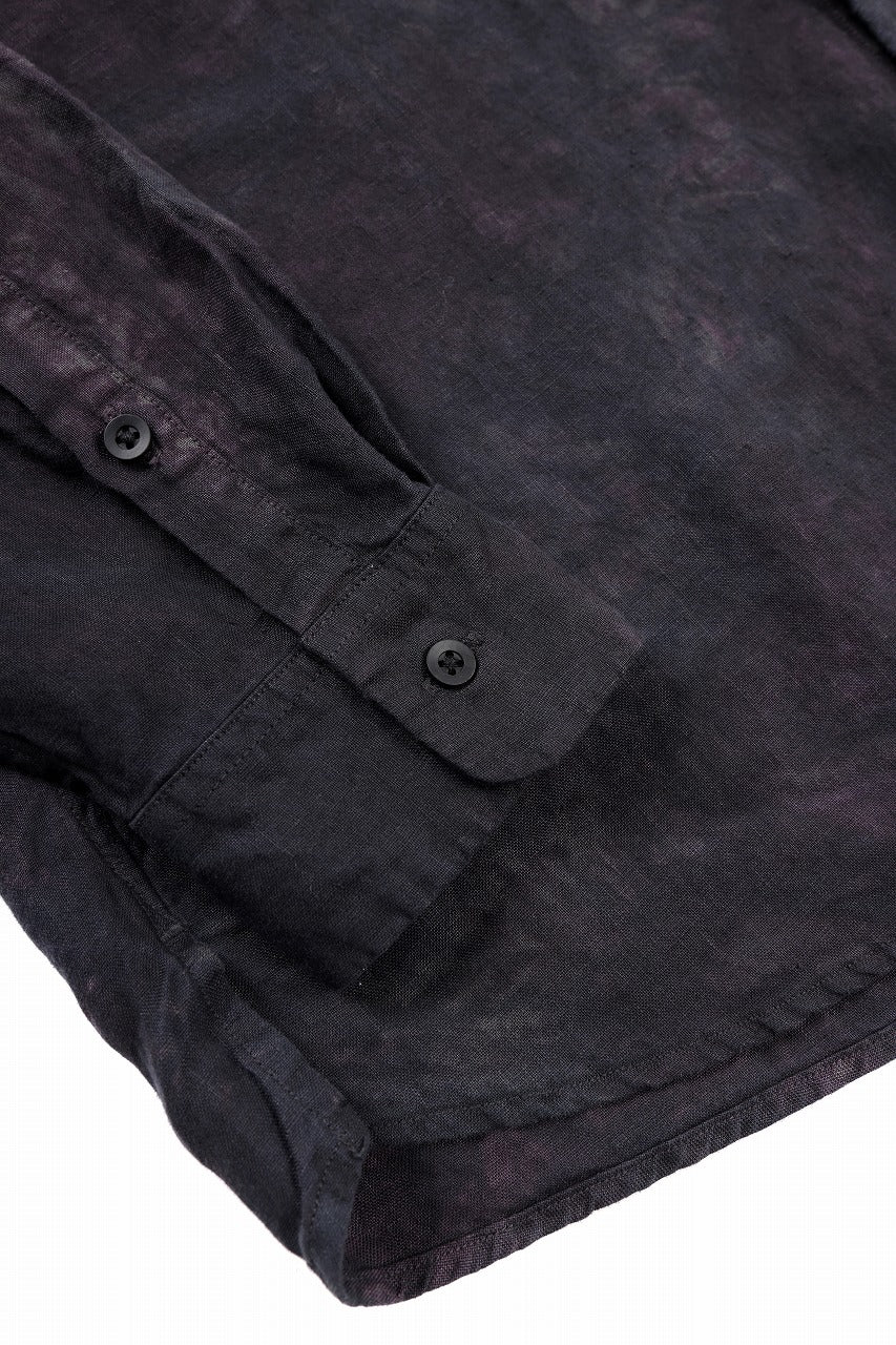 COLINA THE SHIRTS / NATURAL DYED LINEN POPLIN (暗黒染) - Image 8