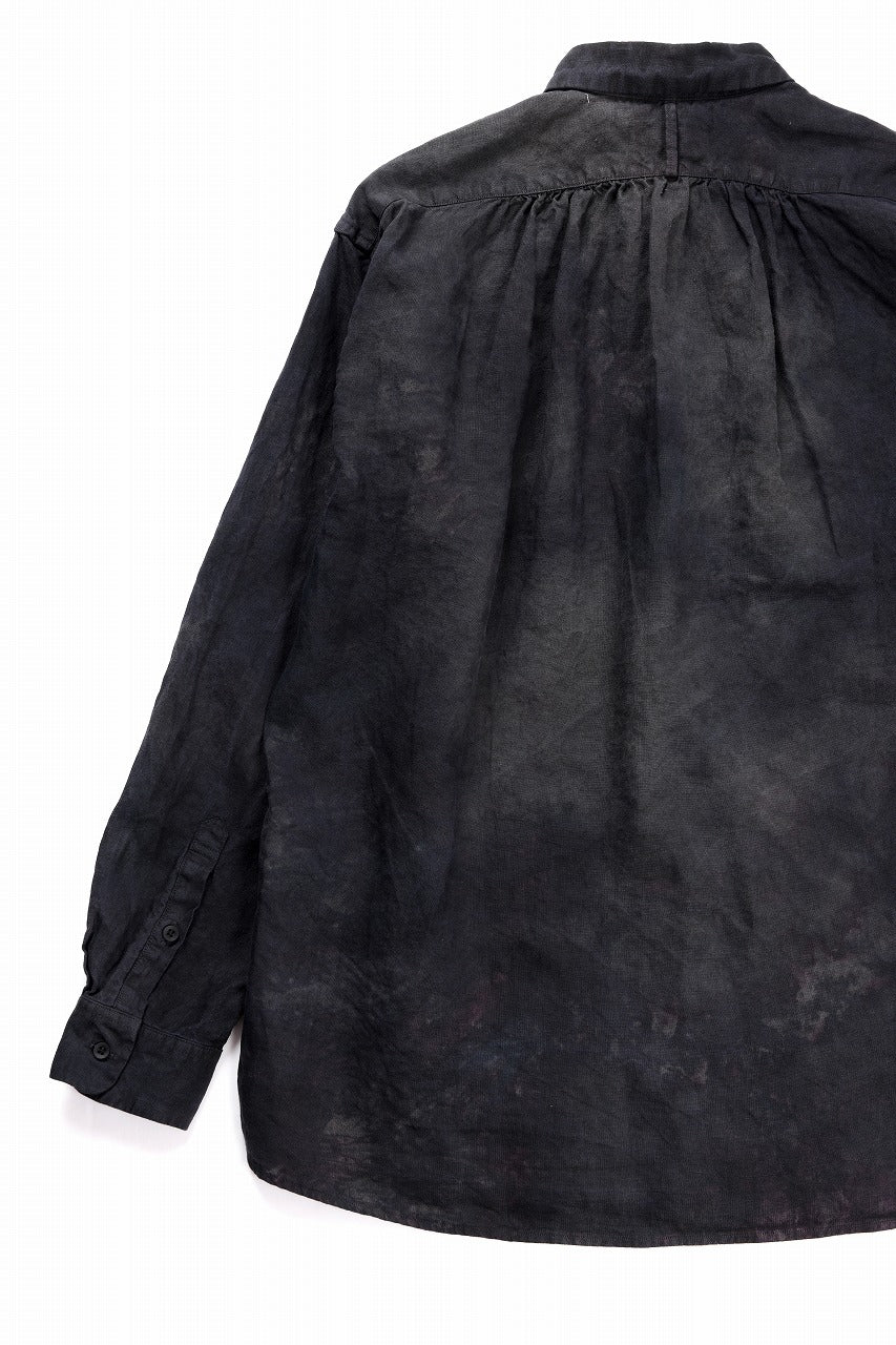 COLINA THE SHIRTS / NATURAL DYED LINEN POPLIN (暗黒染) - Image 9