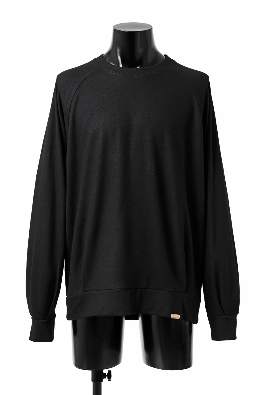 COLINA TUCK SWEAT TOP / SUPER 140s WASHABLE WOOL (BLACK) - Image 10