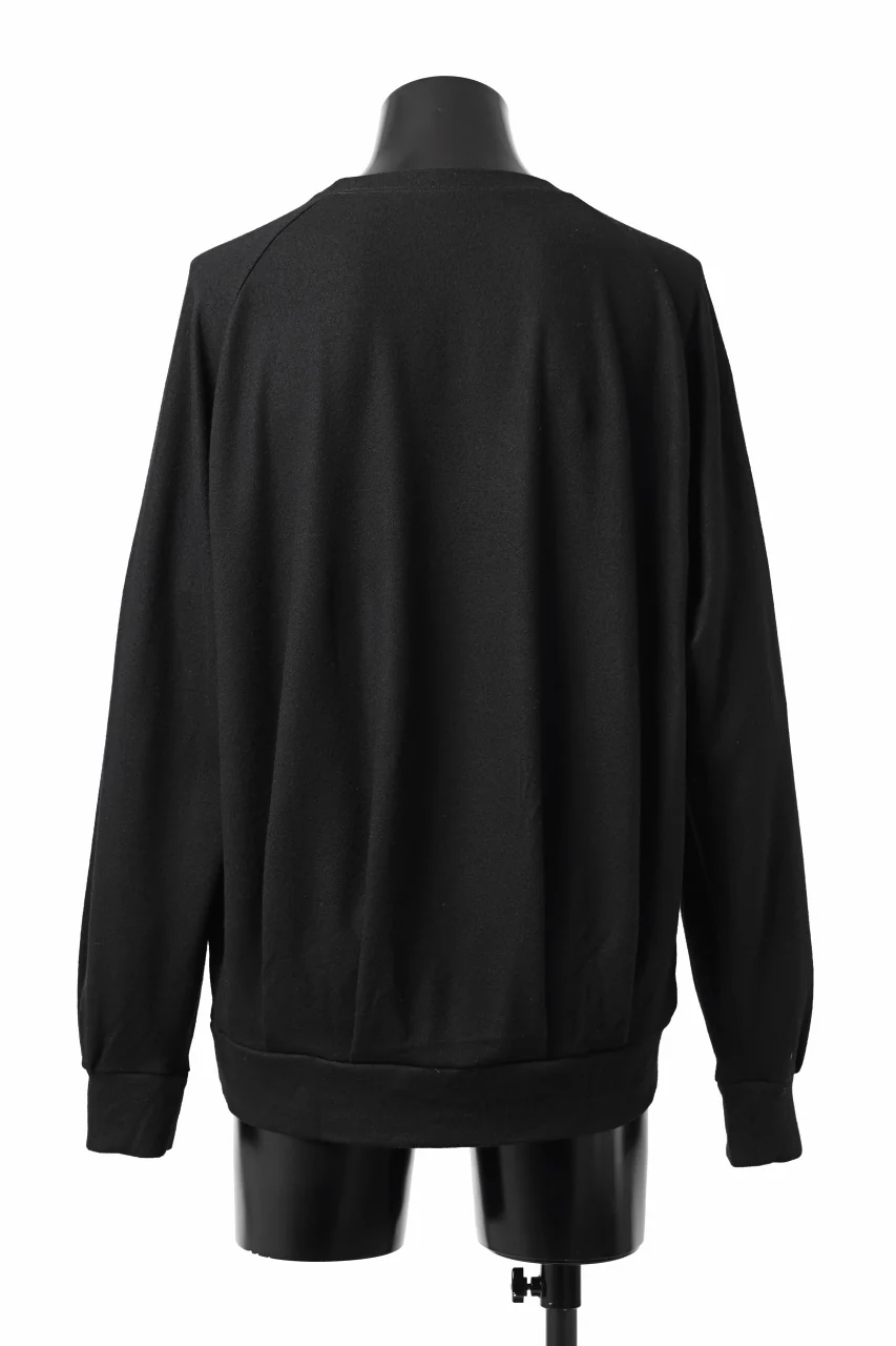 COLINA TUCK SWEAT TOP / SUPER 140s WASHABLE WOOL (BLACK) - Image 14