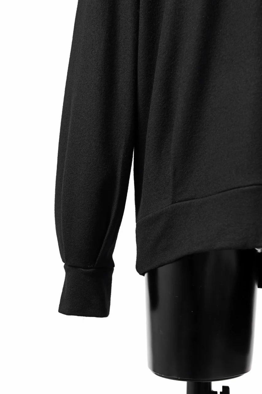COLINA TUCK SWEAT TOP / SUPER 140s WASHABLE WOOL (BLACK) - Image 16